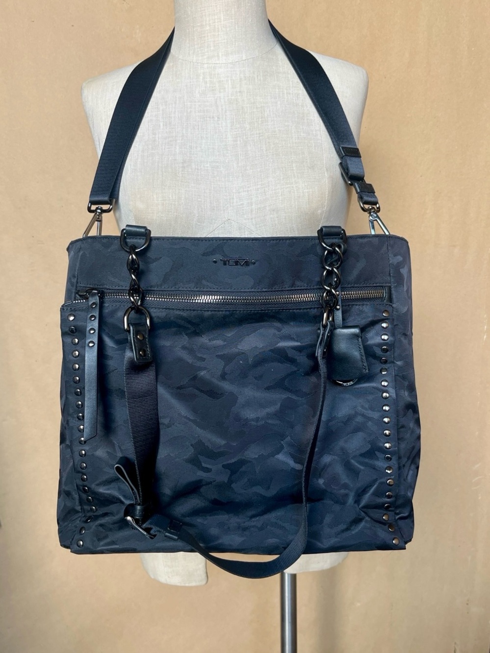 TUMI Black Camo 3-Way Convertible Tote / Laptop Travel Bag